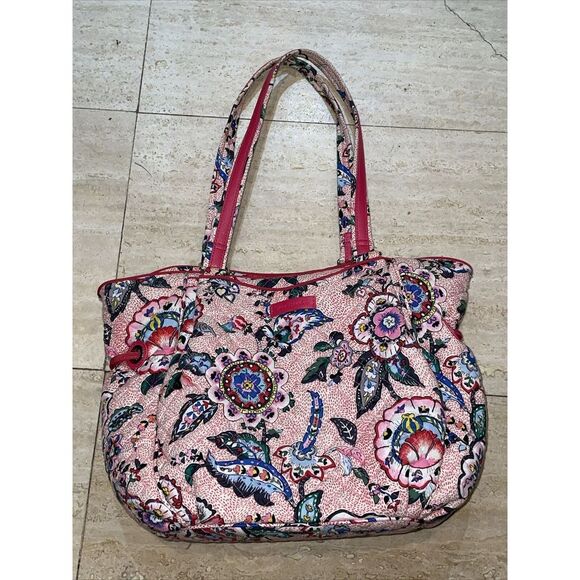 Vera Bradley Glenna Satchel Bag in "Stitched Flowers" Pattern - Picture 1 of 9